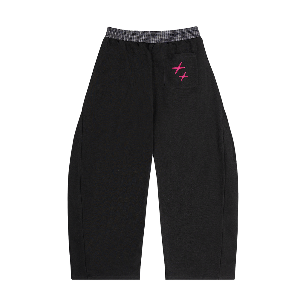 Plaid Waistband Barrel Sweatpants