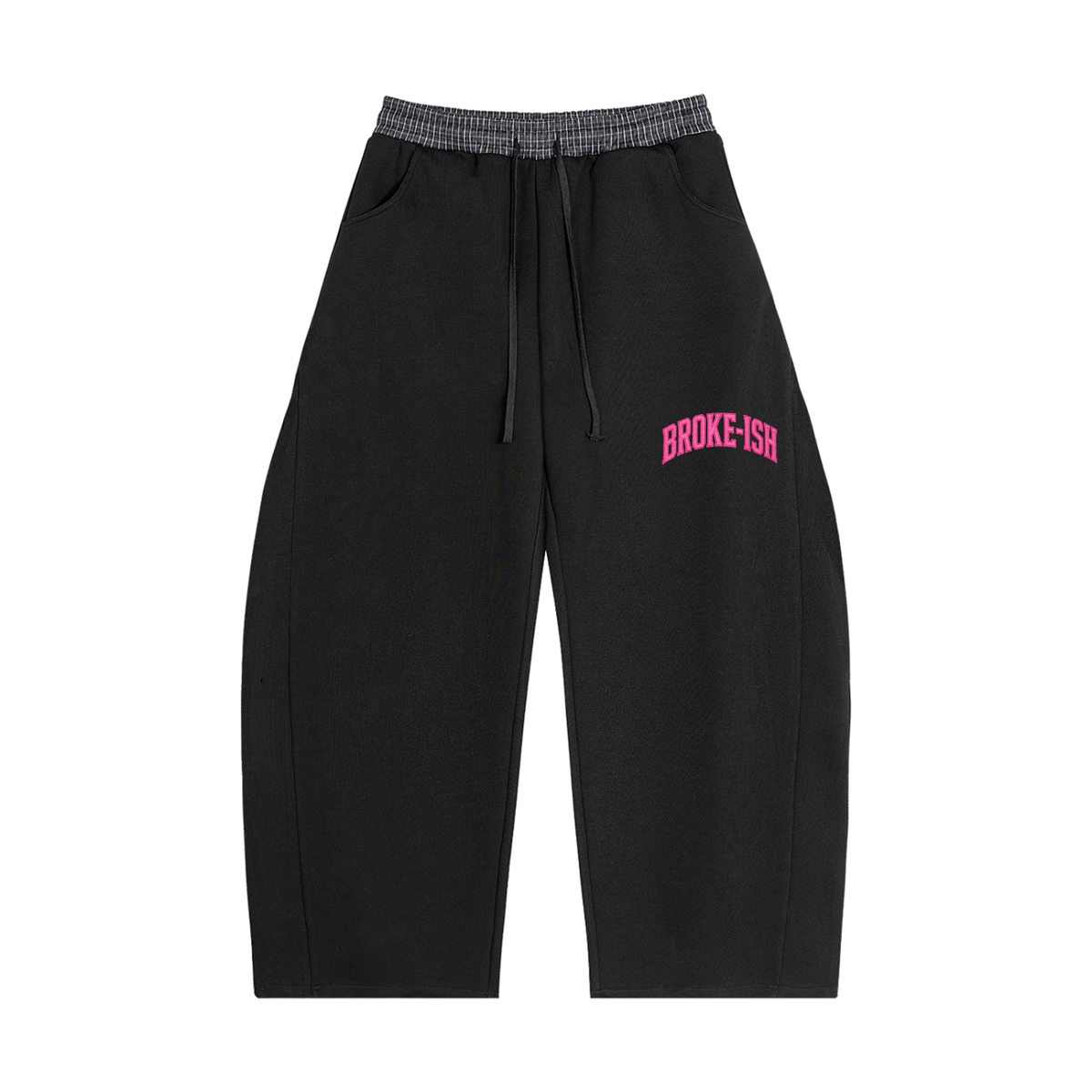 Plaid Waistband Barrel Sweatpants